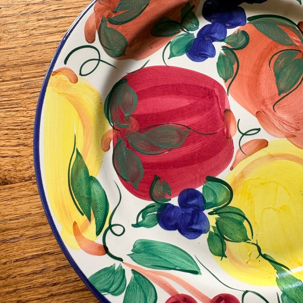 Patton handmade Stoneware pottery Fruit Dinner Plate - Multicolor- made in USA. - Picture 2 of 10